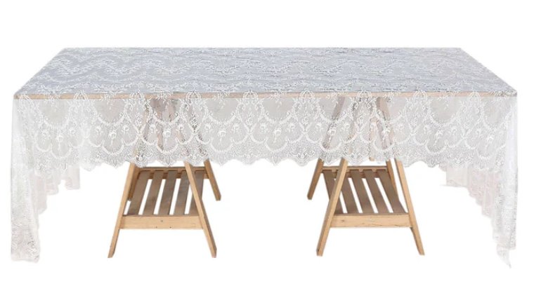 Overlay- White Lace Rectangle 60" X 120" Overlays rental for events in Atlanta