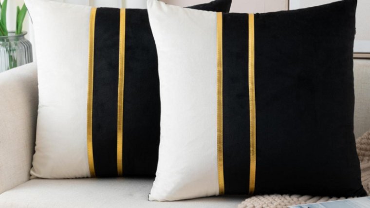Black, White, and Gold Modern Pillow Pillows rental for events in Atlanta