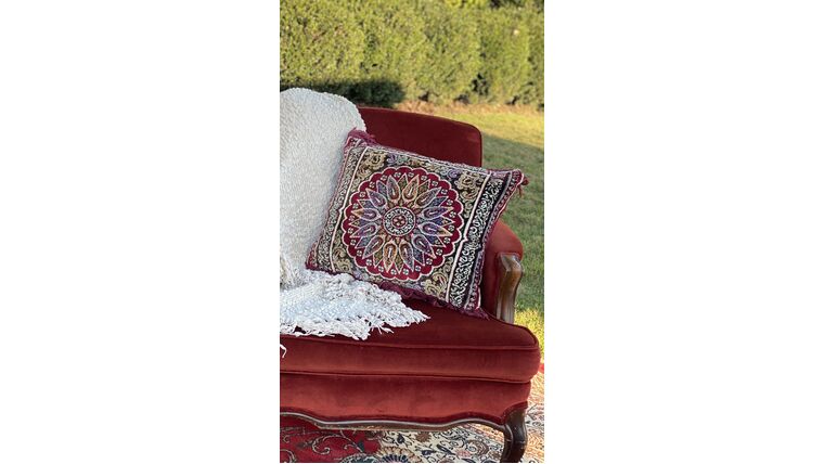 Pillow- Burgundy/Red Boho Pillows rental for events in Atlanta