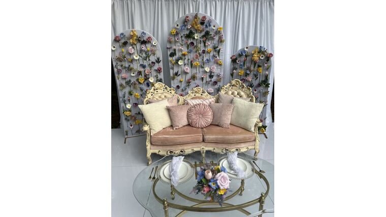 Pillow- Rectangle Pink Silk Ruffle Pillows rental for events in Atlanta