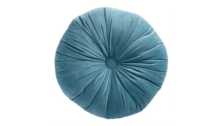 Pillow- Round Velvet Blue Pillows rental for events in Atlanta
