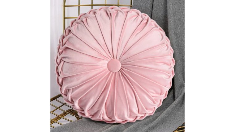 Pillow- Round Velvet Pink Pillows rental for events in Atlanta