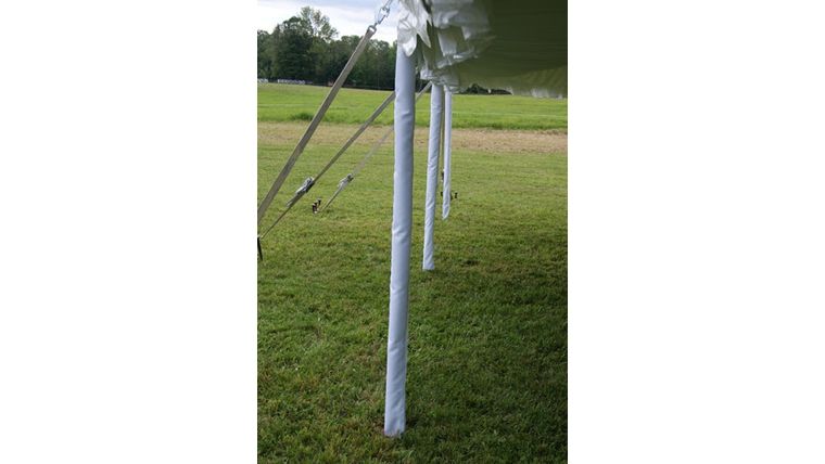 Tent Side Pole Slip Covers- White Poles rental for events in Atlanta