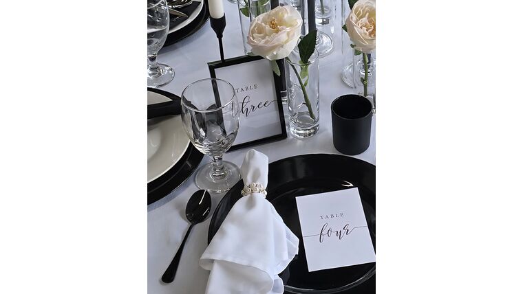 Black Frame w/ Black Spelled Out Numbers Props rental for events in Atlanta