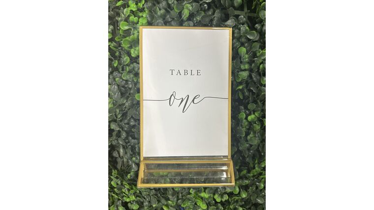Gold Frame w/ Black Spelled Out Numbers Props rental for events in Atlanta