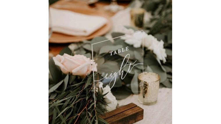 Table Number- Acrylic with White Writing Props rental for events in Atlanta