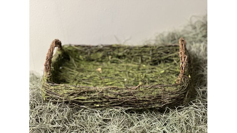 Wood and Moss Basket Small Props rental for events in Atlanta