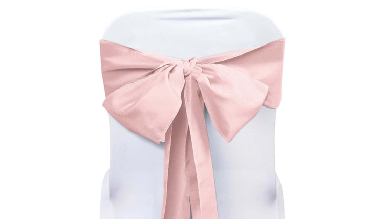 Chair Sash- Polyester Blush Pink Bow Ribbons &amp; Sashes rental for events in Atlanta