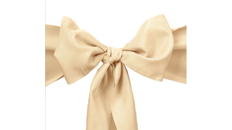 Chair Sash- Polyester Beige Bow  Ribbons &amp; Sashes rental for events in Atlanta