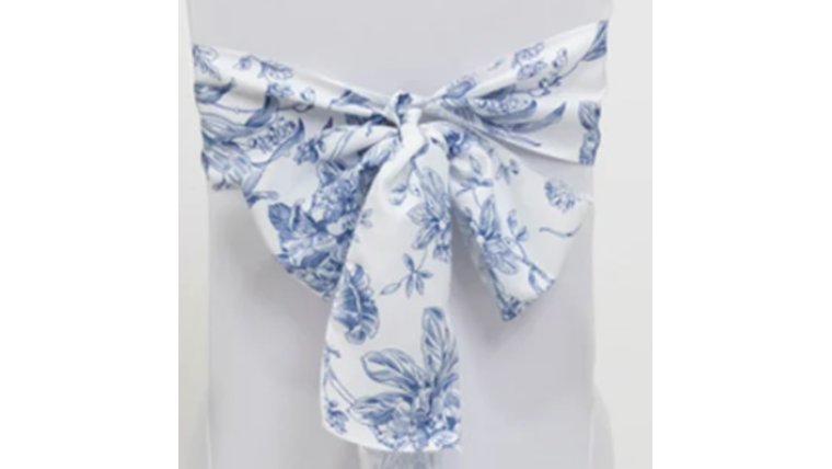 Chair Sash- Polyester French Country Blue Ribbons &amp; Sashes rental for events in Atlanta