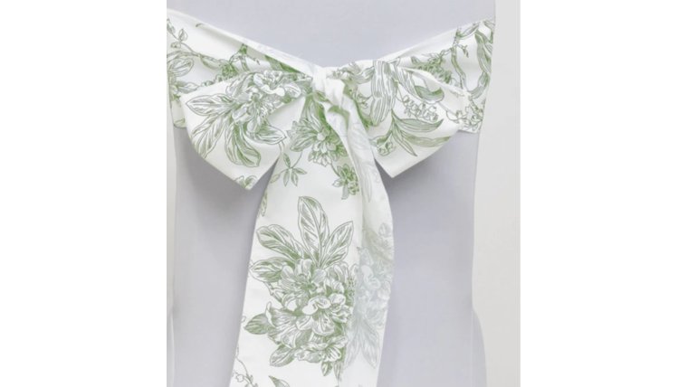 Chair Sash- Polyester French Toile Ribbons &amp; Sashes rental for events in Atlanta