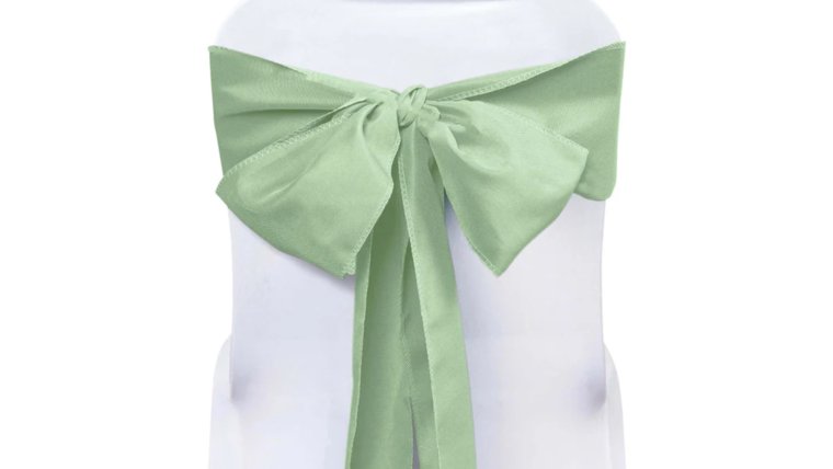 Chair Sash- Polyester Sage Green Bow Ribbons &amp; Sashes rental for events in Atlanta