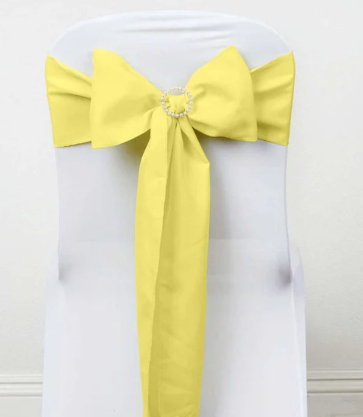 Chair Sash- Polyester Yellow Bow Ribbons &amp; Sashes rental for events in Atlanta