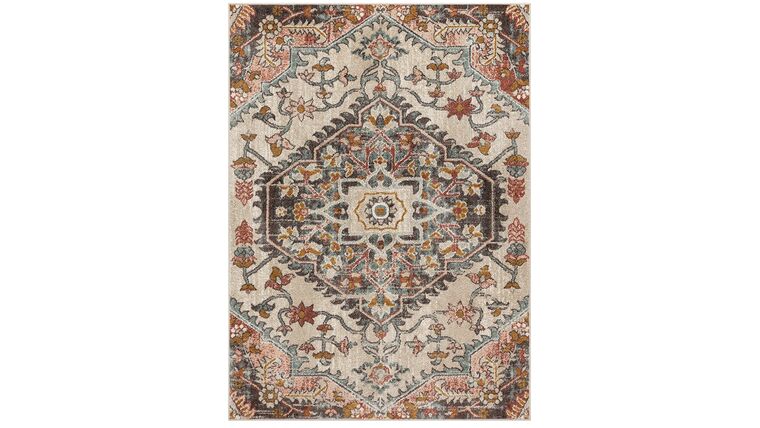 Bohemian Vintage Medallion Soft Blush Multicolor Area Rug (3'11" x 5'3") Rugs rental for events in Atlanta
