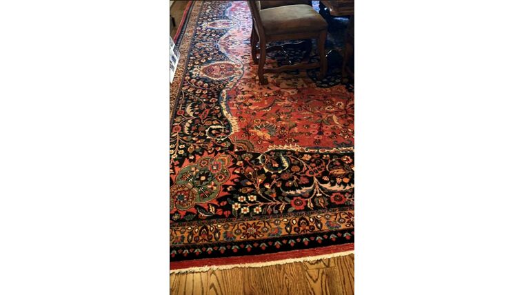 Orange &amp; Red tone Rug Rugs rental for events in Atlanta