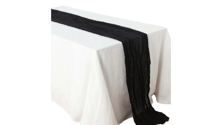 Table Runner- 10 Ft Black Cheesecloth Runners rental for events in Atlanta