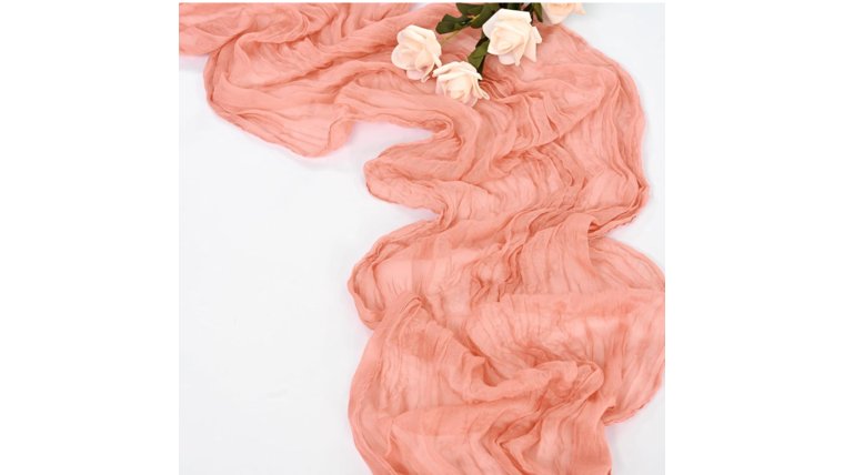 Table Runner-10 Ft Coral Cheesecloth Runners rental for events in Atlanta