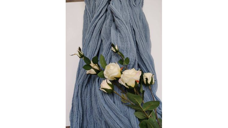 Table Runner-10 Ft Dusty Blue Cheesecloth Runners rental for events in Atlanta