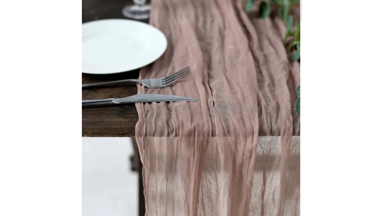 Table Runner-10 Ft Dusty Rose Cheesecloth Runners rental for events in Atlanta