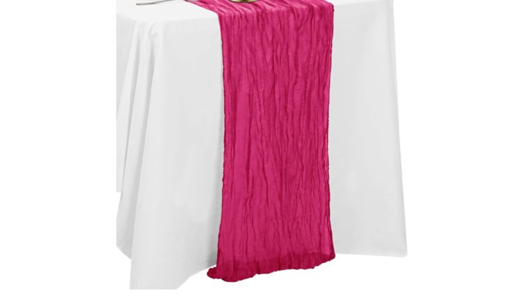 Table Runner- 10 Ft Fuchsia Pink Cheesecloth Runners rental for events in Atlanta