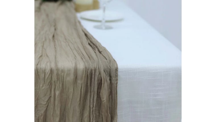 Table Runner- 10 Ft Natural Cheesecloth Runners rental for events in Atlanta