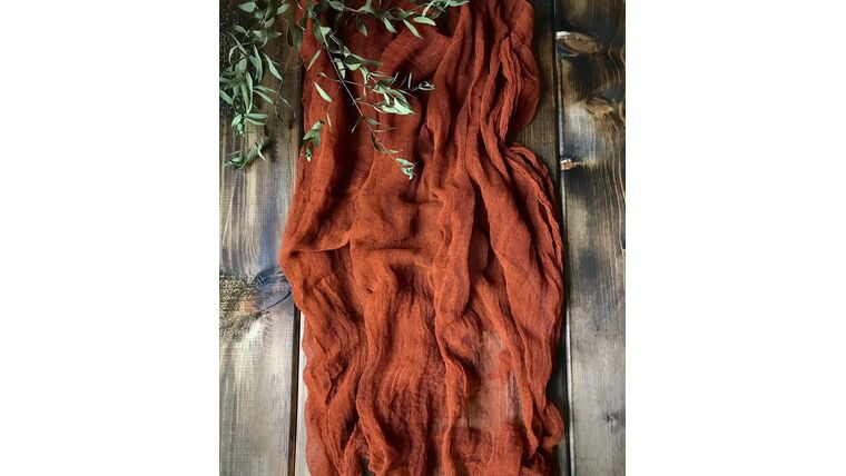 Table Runner- 10 Ft Terracotta Cheesecloth Runners rental for events in Atlanta