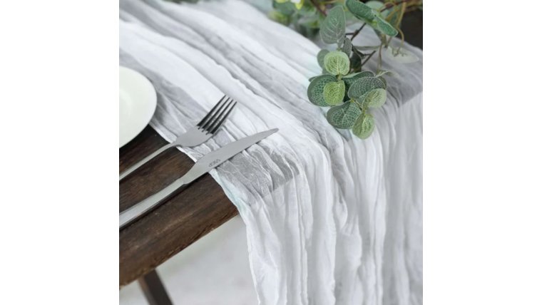 Table Runner-10 Ft White Cheesecloth Runners rental for events in Atlanta