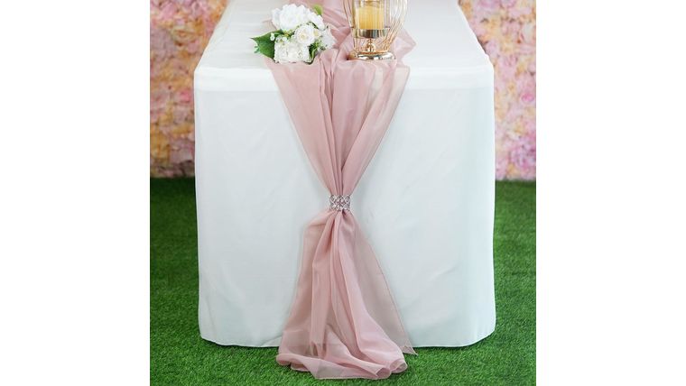 Table Runner-  6 Foot Chiffon Dusty Pink Runners rental for events in Atlanta