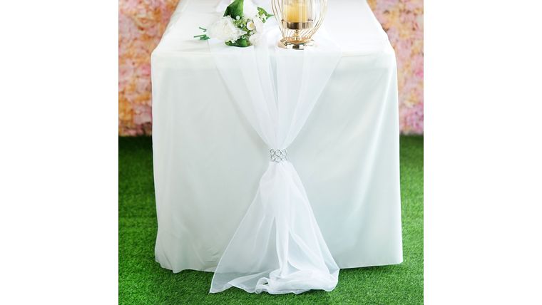 Table Runner- 6 foot Chiffon White Runners rental for events in Atlanta