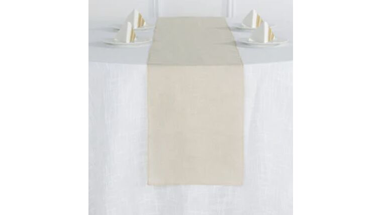 Table Runner- 9 Foot Linen Beige Runner Runners rental for events in Atlanta