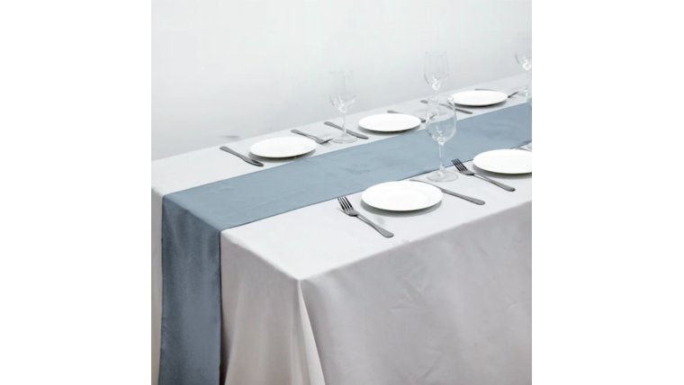 Table Runner- Dusty Blue Polyester Runners rental for events in Atlanta