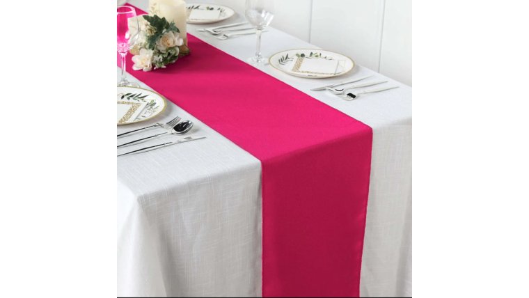 Table Runner- Fuchsia Polyester Runners rental for events in Atlanta