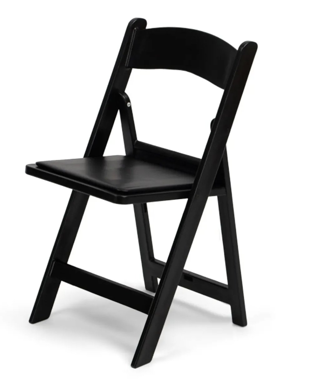 Black Padded Folding Wood Chair (Rented in sets of 25) Seating &amp; Chairs rental for events in Atlanta