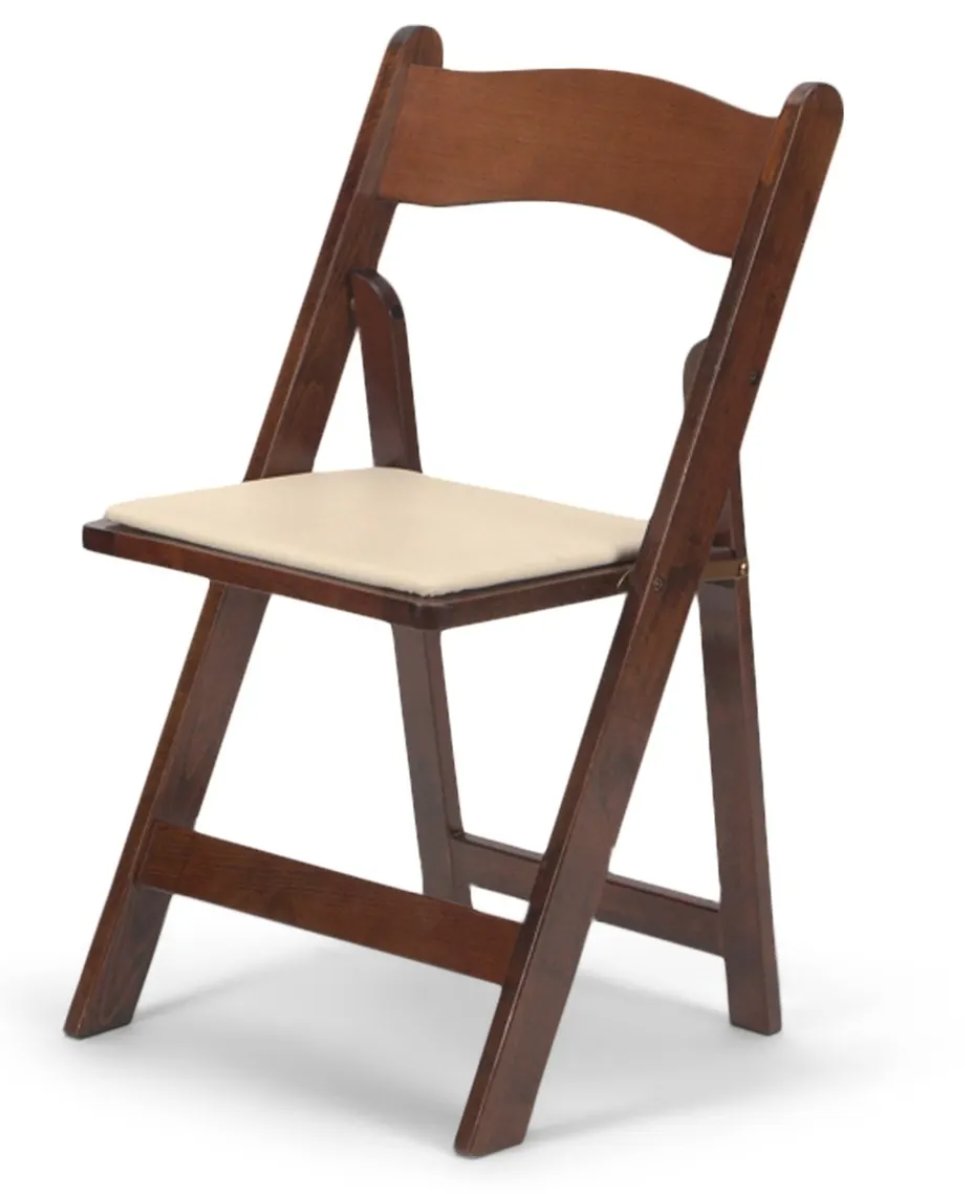 Fruit Wood Beige Padded Folding Wood Chair (Rented in sets of 25) Seating &amp; Chairs rental for events in Atlanta