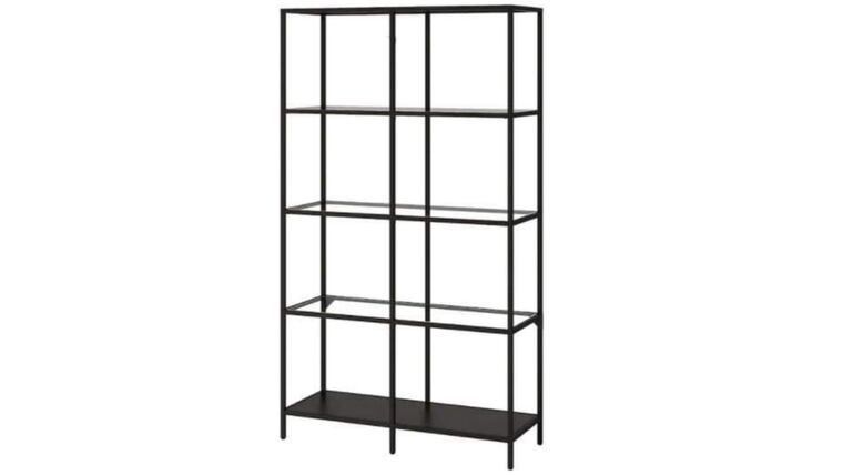 Shelf- Black Metal with clear shelves Shelves rental for events in Atlanta