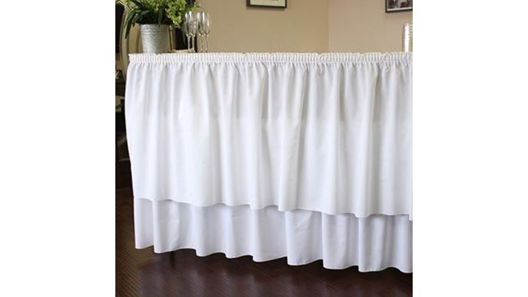 Bar Linen 72" Rectangle White for Riser Skirt rental for events in Atlanta