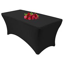 Tablecloth- 90" X 132" Black Spandex Tablecloth Tablecloths rental for events in Atlanta