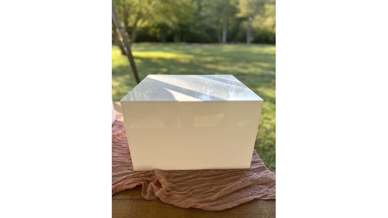Acrylic Riser- White 12X12X18 Stands &amp; Displays rental for events in Atlanta
