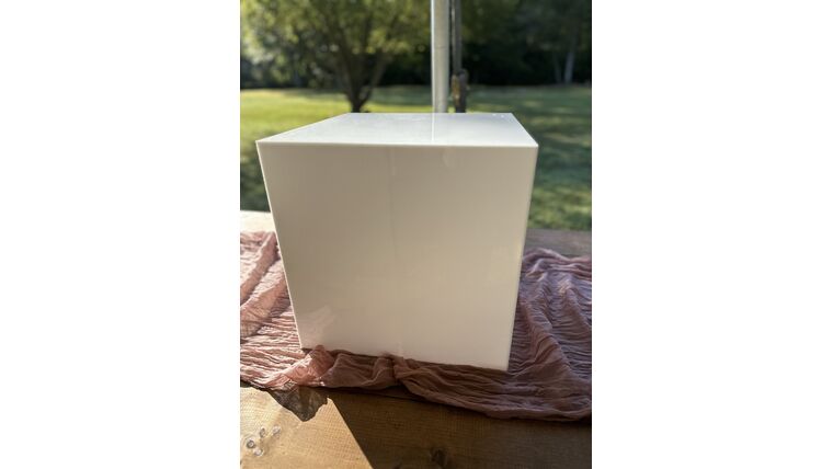 Acrylic Riser- White 12X12X24 Stands &amp; Displays rental for events in Atlanta