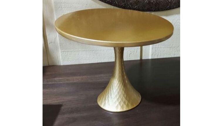 Gold Cake Stand Tall Single Tier Stands &amp; Displays rental for events in Atlanta