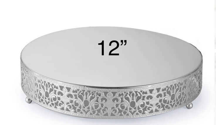 Silver 12” Cake Stand Stands &amp; Displays rental for events in Atlanta