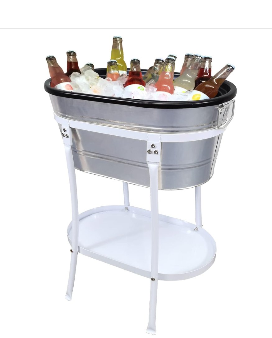 Silver Ice Bucket on Stand  Stands &amp; Displays rental for events in Atlanta
