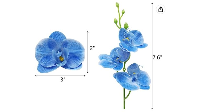 Floral Stem- Blue Orchid Stem ~6IN Stems rental for events in Atlanta