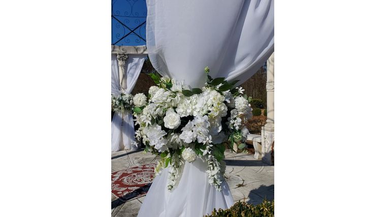Floral tie back for draping Stems rental for events in Atlanta