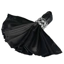 Napkin- Satin Black Tablecloths rental for events in Atlanta