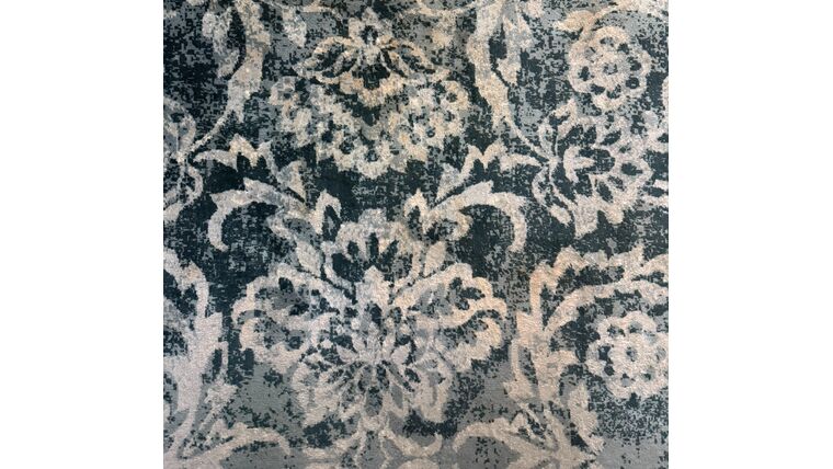 Rug- Dusty Blue with Print Tablecloths rental for events in Atlanta