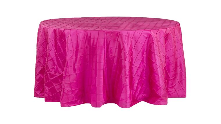 Tablecloth- 108” Round Pintuck Fuchsia Tablecloths rental for events in Atlanta