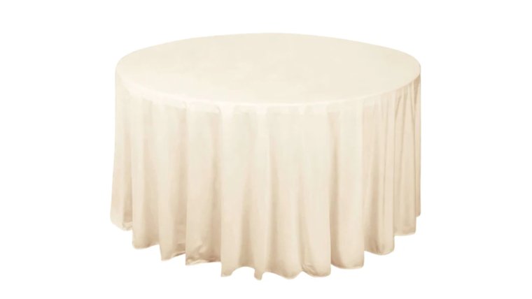 Tablecloth- 108" Round Polyester Beige Tablecloths rental for events in Atlanta