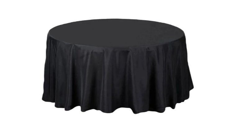 Tablecloth- 108" Round Polyester Black Tablecloths rental for events in Atlanta