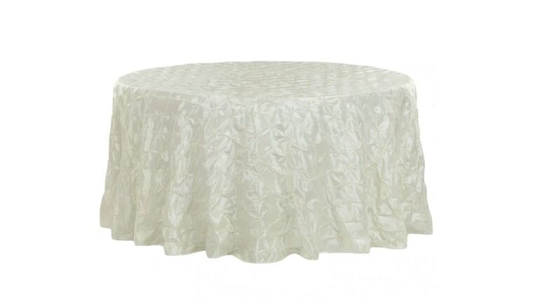 Tablecloth- 120" Round Pinchwheel Ivory Tablecloths rental for events in Atlanta